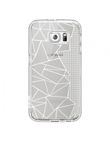 Coque Lignes Grilles Side Grid Abstract Blanc Transparente pour Samsung Galaxy S6 - Project M