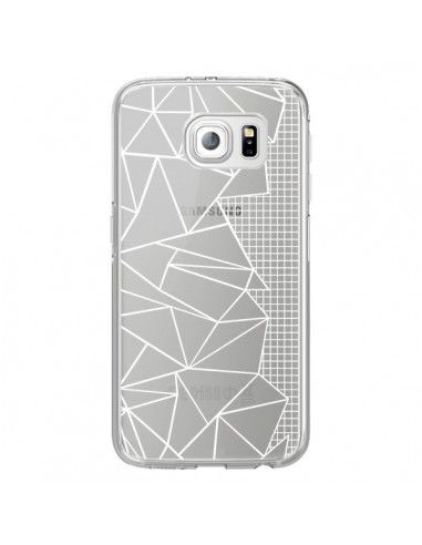 Coque Lignes Grilles Side Grid Abstract Blanc Transparente pour Samsung Galaxy S6 Edge - Project M