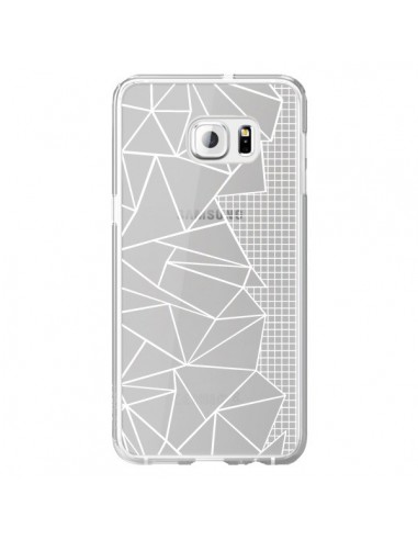 Coque Lignes Grilles Side Grid Abstract Blanc Transparente pour Samsung Galaxy S6 Edge Plus - Project M