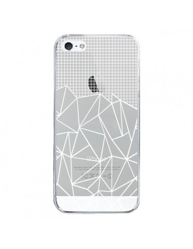 Coque iPhone 5/5S et SE Lignes Grilles Grid Abstract Blanc Transparente - Project M