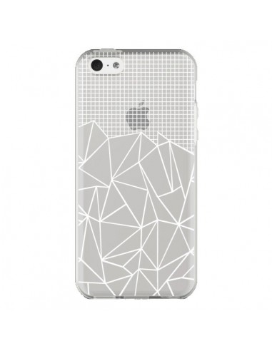 Coque iPhone 5C Lignes Grilles Grid Abstract Blanc Transparente - Project M