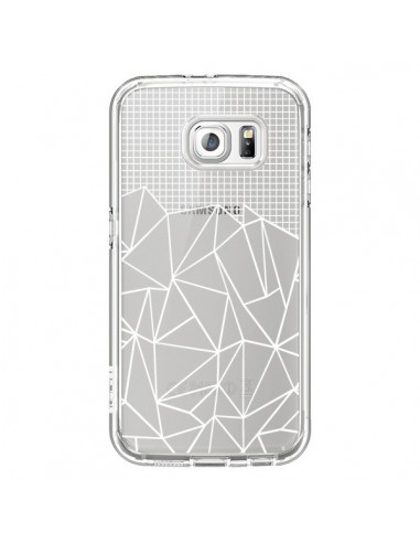 Coque Lignes Grilles Grid Abstract Blanc Transparente pour Samsung Galaxy S6 - Project M