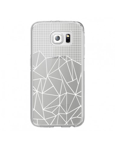 Coque Lignes Grilles Grid Abstract Blanc Transparente pour Samsung Galaxy S6 Edge - Project M
