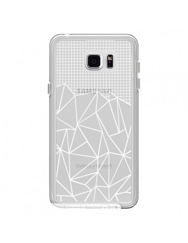 Coque Lignes Grilles Grid Abstract Blanc Transparente pour Samsung Galaxy Note 5 - Project M