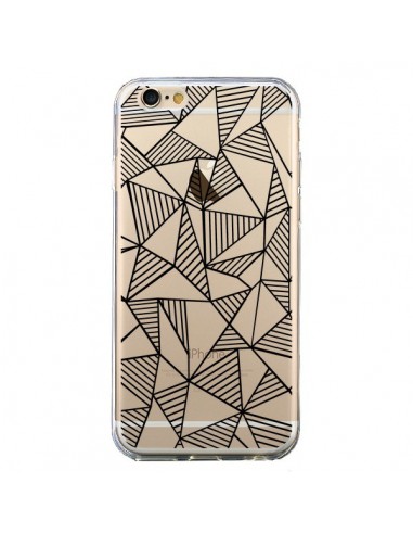 Coque iPhone 6 et 6S Lignes Grilles Triangles Grid Abstract Noir Transparente - Project M