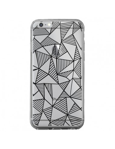 Coque iPhone 6 Plus et 6S Plus Lignes Grilles Triangles Grid Abstract Noir Transparente - Project M