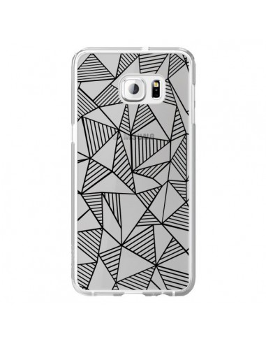 Coque Lignes Grilles Triangles Grid Abstract Noir Transparente pour Samsung Galaxy S6 Edge Plus - Project M