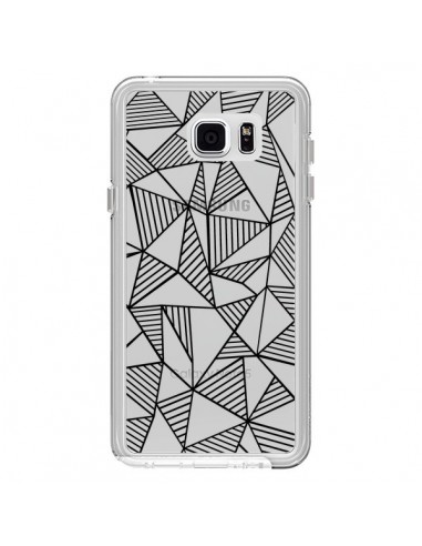 Coque Lignes Grilles Triangles Grid Abstract Noir Transparente pour Samsung Galaxy Note 5 - Project M