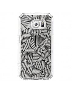 Coque Lignes Grilles Triangles Full Grid Abstract Noir...
