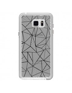 Coque Lignes Grilles Triangles Full Grid Abstract Noir...