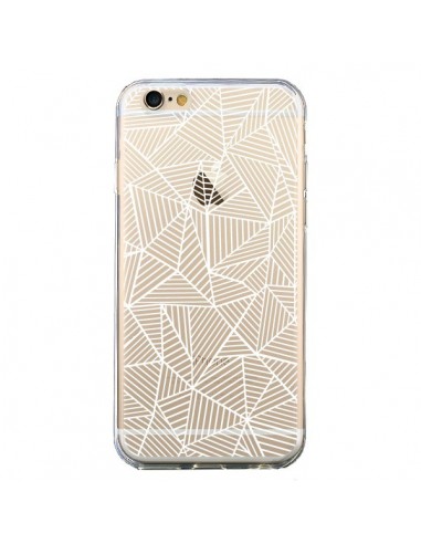 Coque iPhone 6 et 6S Lignes Grilles Triangles Full Grid Abstract Blanc Transparente - Project M
