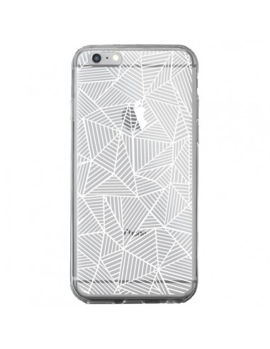 Coque iPhone 6 Plus et 6S Plus Lignes Grilles Triangles Full Grid Abstract Blanc Transparente - Project M