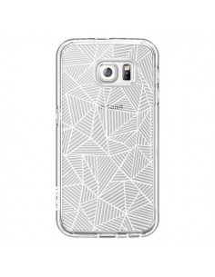 Coque Lignes Grilles Triangles Full Grid Abstract Blanc...