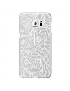 Coque Lignes Grilles Triangles Full Grid Abstract Blanc...