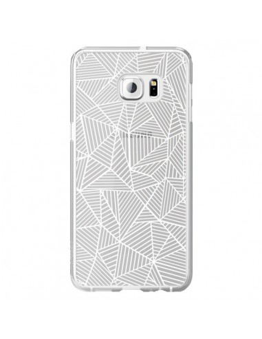 Coque Lignes Grilles Triangles Full Grid Abstract Blanc Transparente pour Samsung Galaxy S6 Edge Plus - Project M