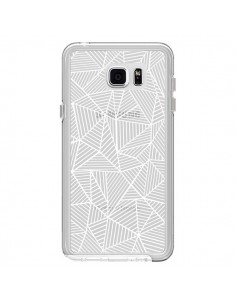 Coque Lignes Grilles Triangles Full Grid Abstract Blanc...