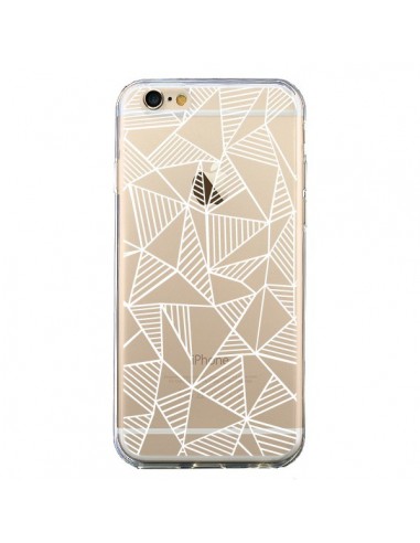 Coque iPhone 6 et 6S Lignes Grilles Triangles Grid Abstract Blanc Transparente - Project M