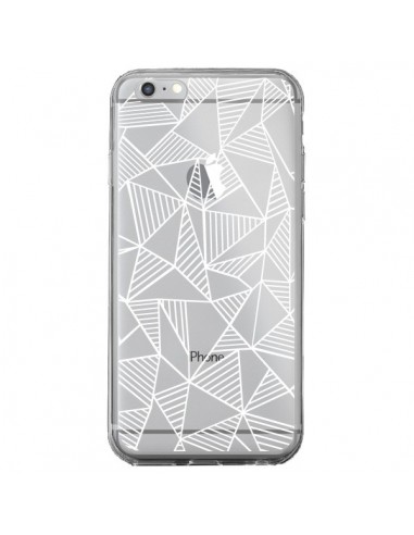 Coque iPhone 6 Plus et 6S Plus Lignes Grilles Triangles Grid Abstract Blanc Transparente - Project M