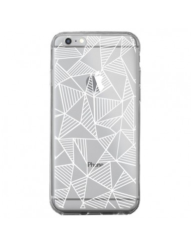 Coque iPhone 6 Plus et 6S Plus Lignes Grilles Triangles Grid Abstract Blanc Transparente - Project M