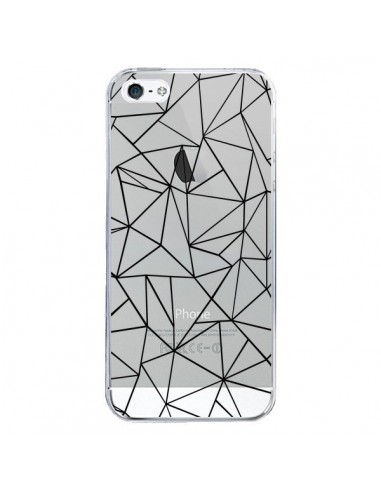Coque iPhone 5/5S et SE Lignes Triangles Grid Abstract Noir Transparente - Project M