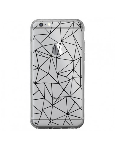 Coque iPhone 6 Plus et 6S Plus Lignes Triangles Grid Abstract Noir Transparente - Project M