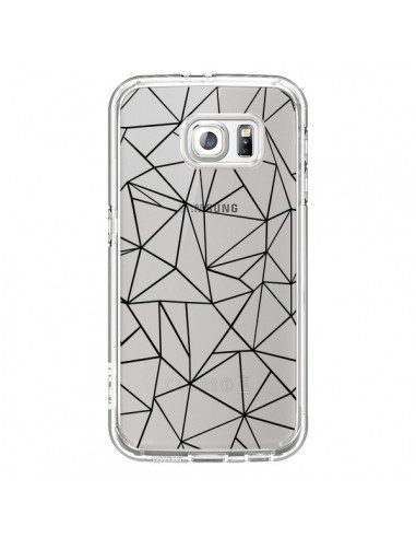 Coque Lignes Triangles Grid Abstract Noir Transparente pour Samsung Galaxy S6 - Project M