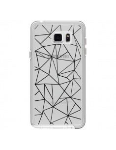 Coque Lignes Triangles Grid Abstract Noir Transparente...