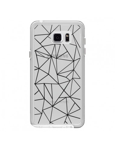 Coque Lignes Triangles Grid Abstract Noir Transparente pour Samsung Galaxy Note 5 - Project M