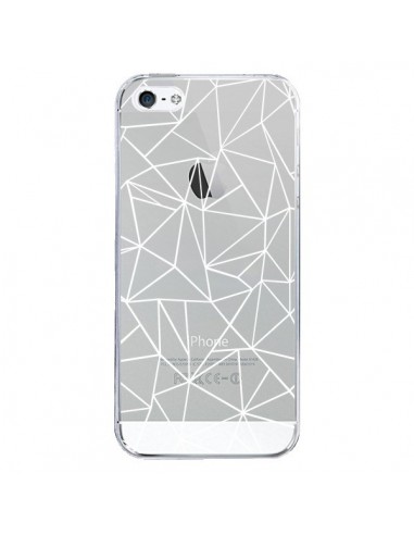 Coque iPhone 5/5S et SE Lignes Triangles Grid Abstract Blanc Transparente - Project M