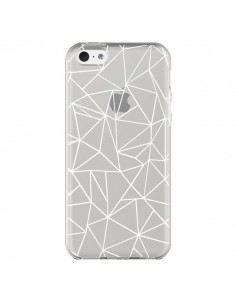 Coque iPhone 5C Lignes Triangles Grid Abstract Blanc...