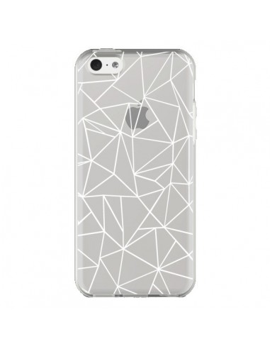Coque iPhone 5C Lignes Triangles Grid Abstract Blanc Transparente - Project M