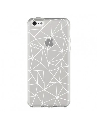Coque iPhone 5C Lignes Triangles Grid Abstract Blanc Transparente - Project M