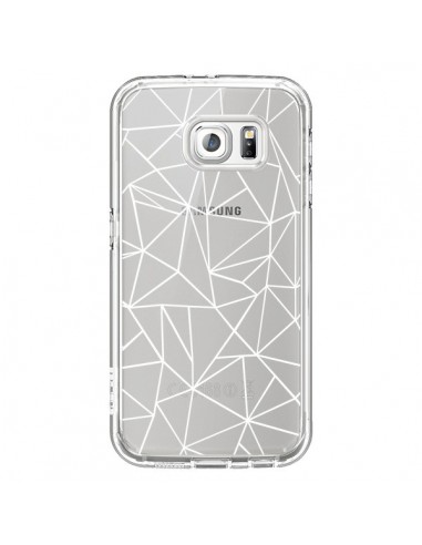 Coque Lignes Triangles Grid Abstract Blanc Transparente pour Samsung Galaxy S6 - Project M