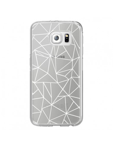 Coque Lignes Triangles Grid Abstract Blanc Transparente pour Samsung Galaxy S6 Edge - Project M
