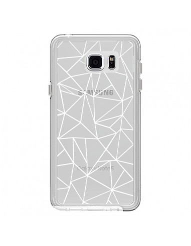 Coque Lignes Triangles Grid Abstract Blanc Transparente pour Samsung Galaxy Note 5 - Project M