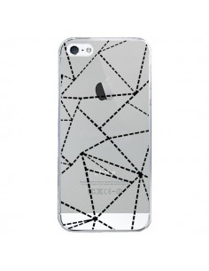 Coque iPhone 5/5S et SE Lignes Points Abstract Noir...