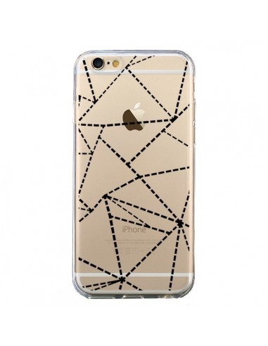 Coque iPhone 6 et 6S Lignes Points Abstract Noir Transparente - Project M