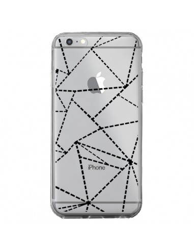Coque iPhone 6 Plus et 6S Plus Lignes Points Abstract Noir Transparente - Project M
