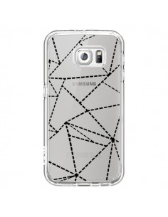 Coque Lignes Points Abstract Noir Transparente pour...