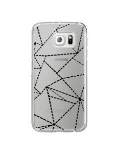 Coque Lignes Points Abstract Noir Transparente pour...
