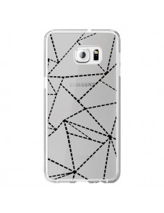 Coque Lignes Points Abstract Noir Transparente pour...