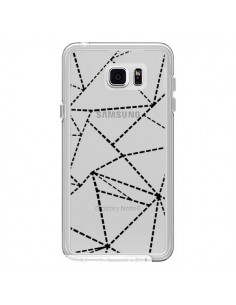 Coque Lignes Points Abstract Noir Transparente pour...