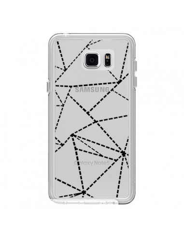 Coque Lignes Points Abstract Noir Transparente pour Samsung Galaxy Note 5 - Project M