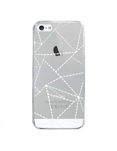Coque iPhone 5/5S et SE Lignes Points Abstract Blanc...