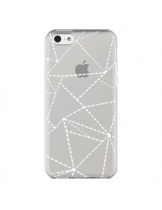 Coque iPhone 5C Lignes Points Abstract Blanc Transparente...