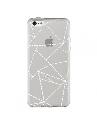 Coque iPhone 5C Lignes Points Abstract Blanc Transparente - Project M
