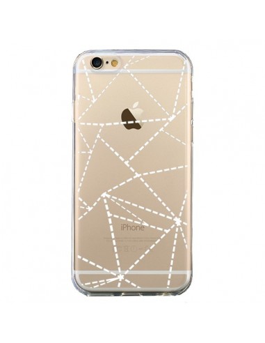 Coque iPhone 6 et 6S Lignes Points Abstract Blanc Transparente - Project M