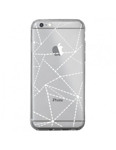 Coque iPhone 6 Plus et 6S Plus Lignes Points Abstract Blanc Transparente - Project M