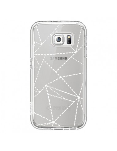 Coque Lignes Points Abstract Blanc Transparente pour Samsung Galaxy S6 - Project M
