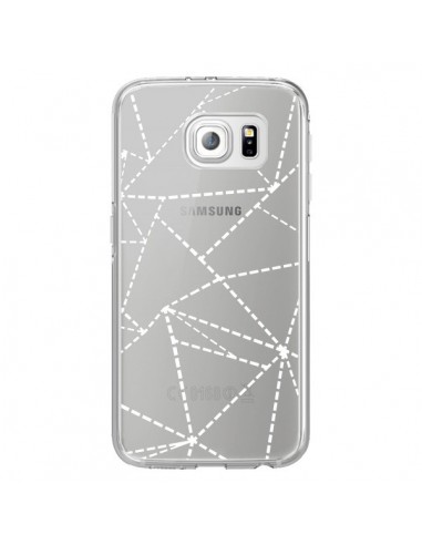 Coque Lignes Points Abstract Blanc Transparente pour Samsung Galaxy S6 Edge - Project M